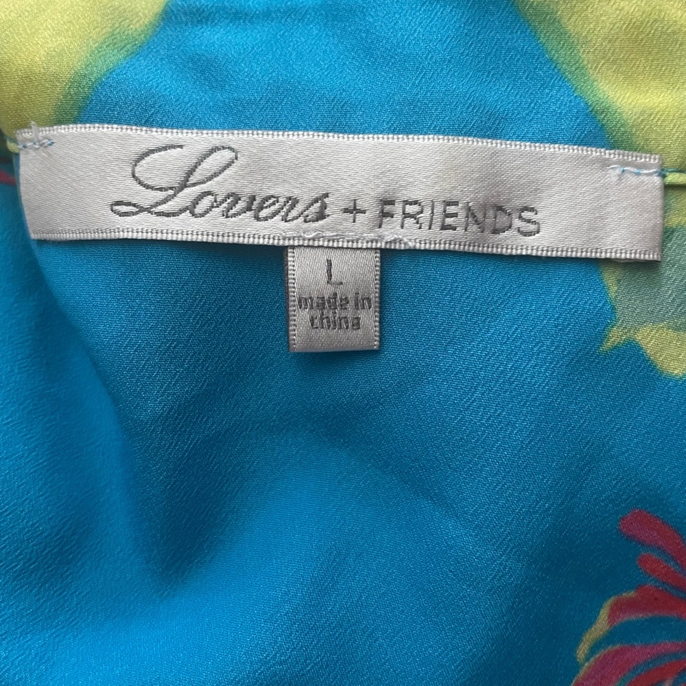 Lovers + Friends Sleeveless Tropical Blouse Sz L - Picture 4 of 6